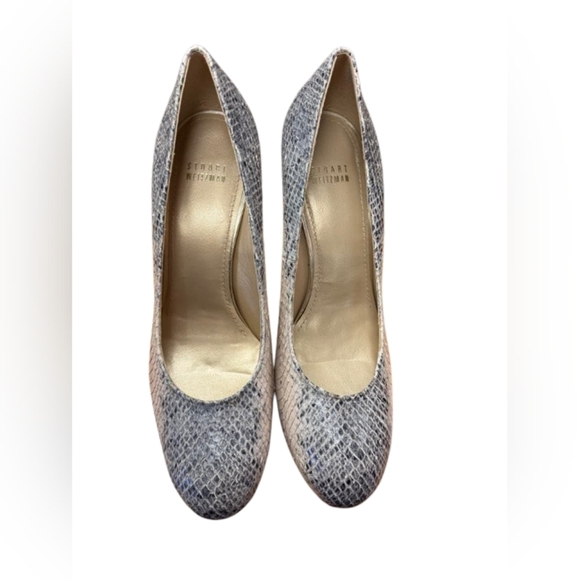Stuart Weitzman NWT Heels Rowin Buff Whips Snake Print Size 9 - Picture 4 of 9